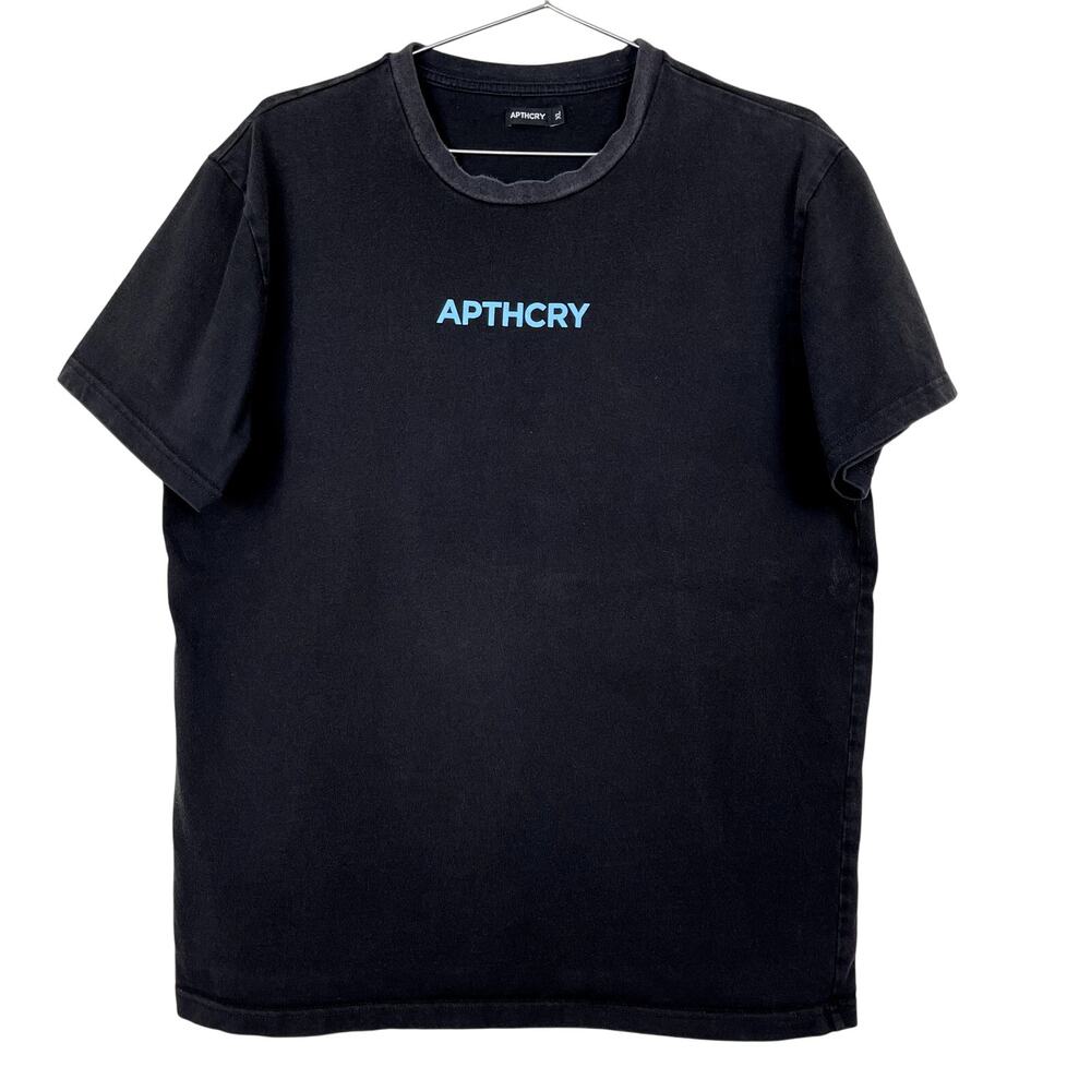 APTHCRY Seth Fowler Graphic T Shirt Black Blue XL First Merch Release 2020 Faded